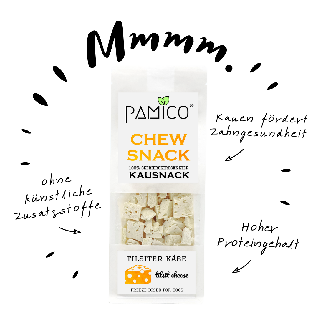 Käse gefriergetrocknet | natürlich, gesunder & proteinreicher Kausnack für Hunde - Pamico