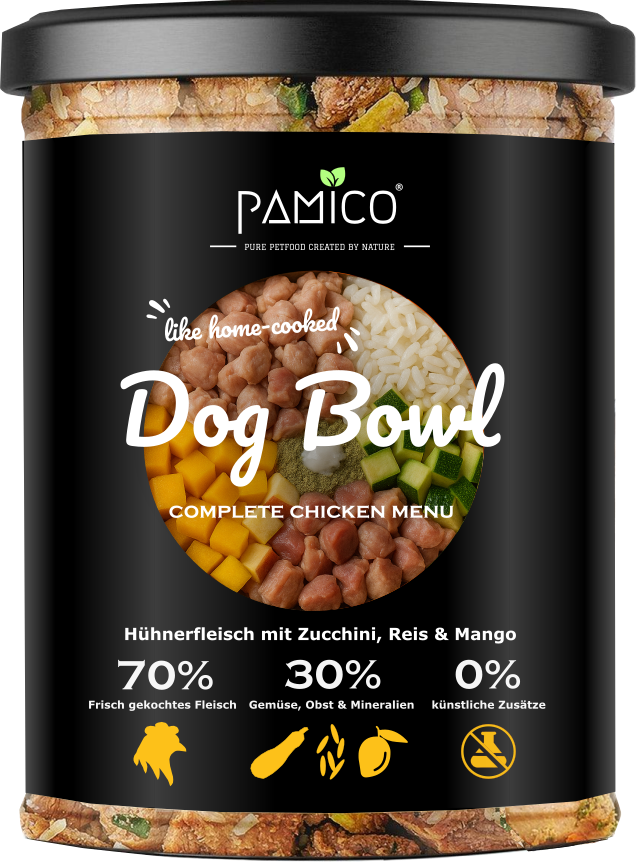 Dog Bowl Hühnerfleisch mit Zucchini, Reis und Mango