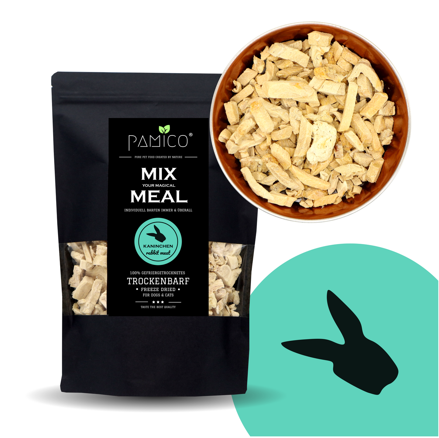 Kaninchenfleisch gefriergetrocknet - MIX MEAL Trockenbarf - Pamico