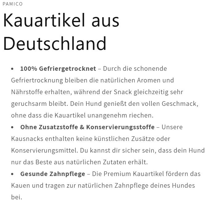 Hühnerfüße gefriergetrocknet | natürlich & geruchsarmer Kauartikel für Hunde - Pamico