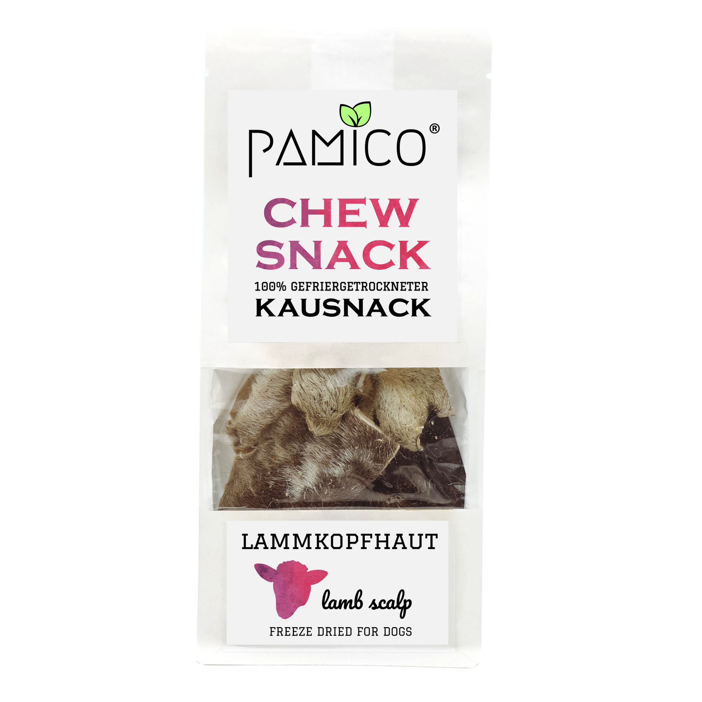 Lammkopfhaut gefriergetrocknet - Chew snack for dogs - Pamico