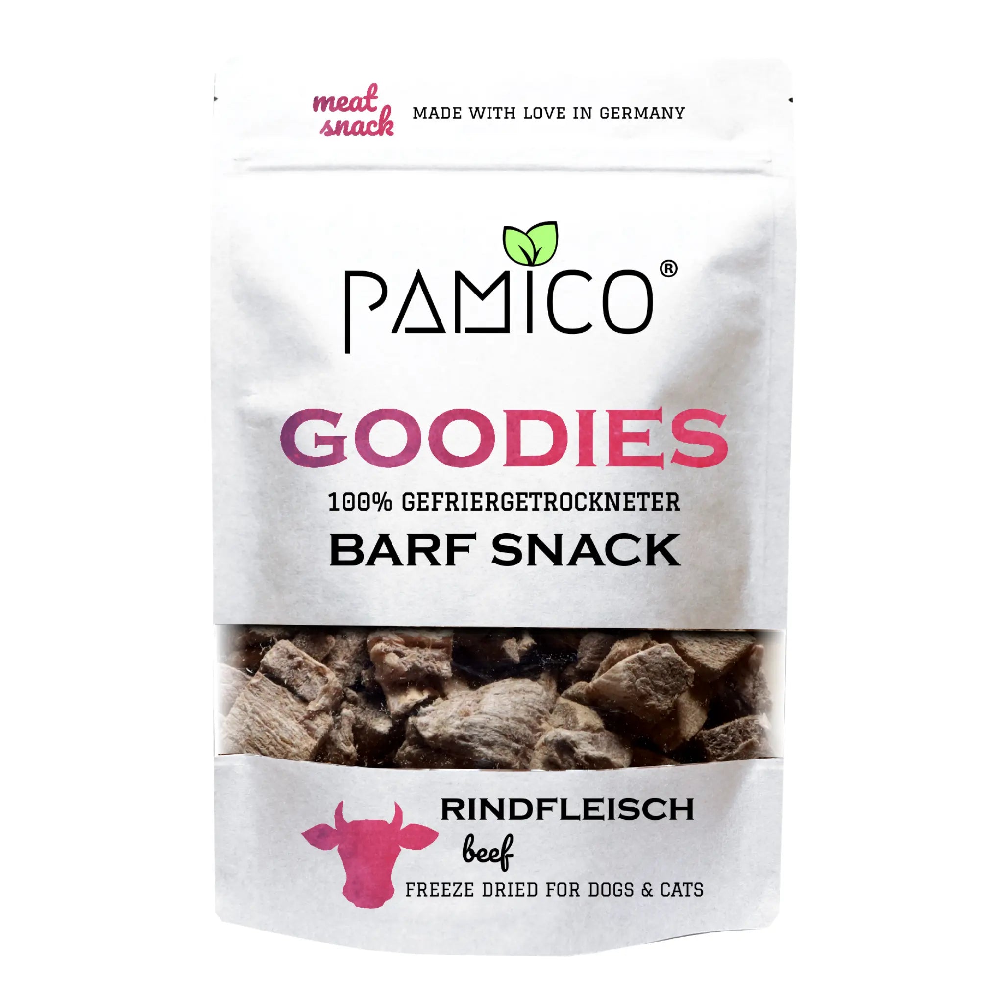 Rindfleisch gefriergetrocknet - BARF Snack Goodies for dogs & cats - Pamico