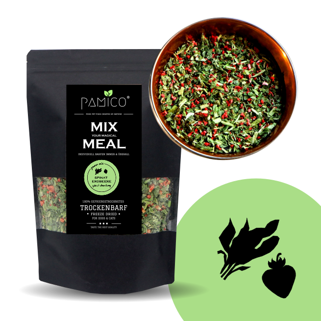 Spinat & Erdbeere gefriergetrocknet - MIX MEAL Trockenbarf - Pamico