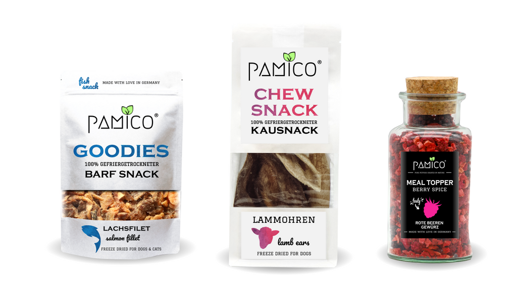 Snacks gefriergetrocknet für Hunde und Katzen