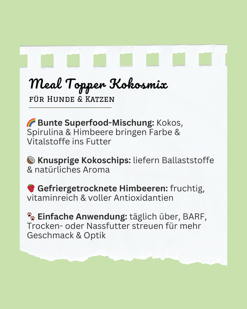 Buntes Kokos Gewürz Meal Topper - Regenbogen Kokos Topping für Hunde & Katzen Pamico