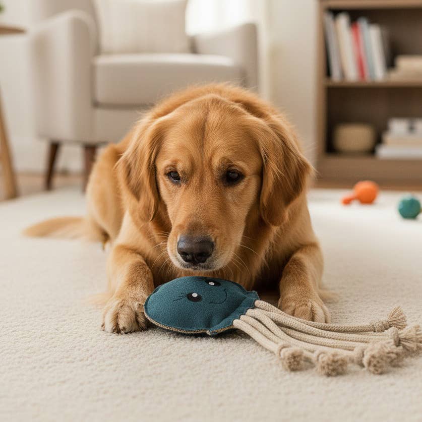 Hundespielzeug aus Leder "Krake"