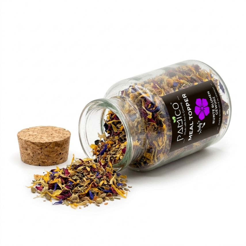 Bunte Blumen Gewürz Meal Topper - natürlicher Blumenmix für Hunde & Nager Pamico