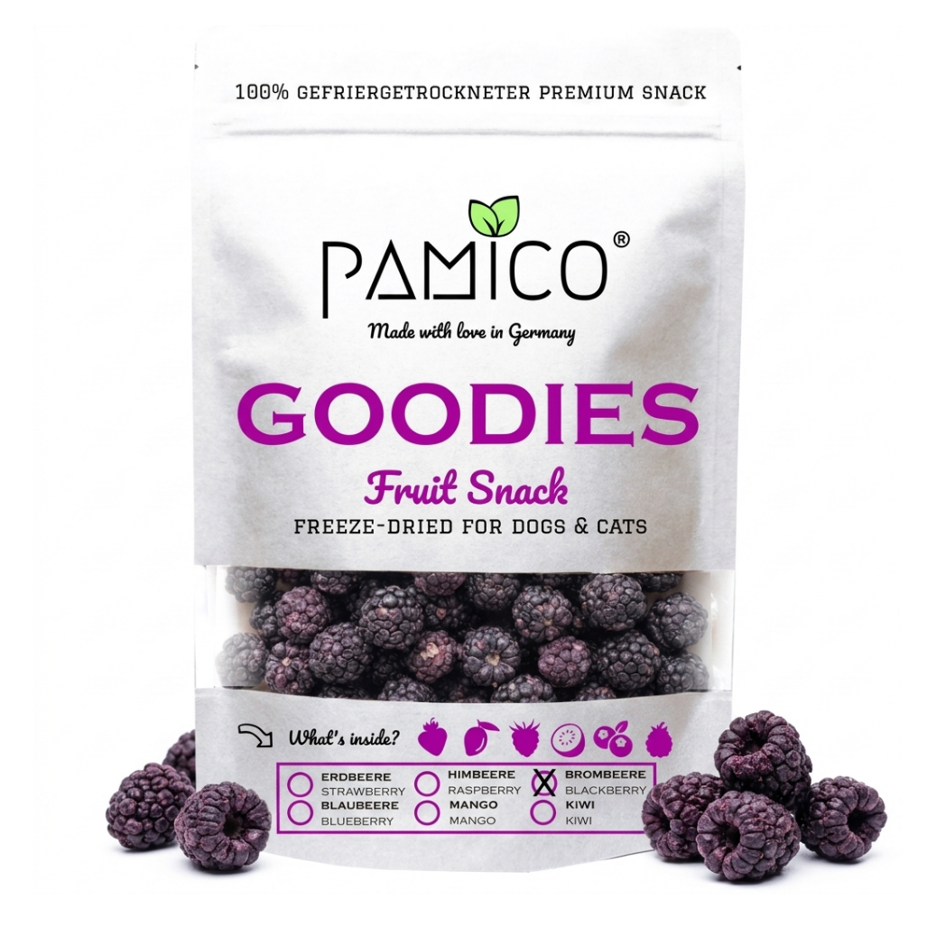 Gefriergetrocknete Brombeeren Goodies für Hunde & Katzen – Vitaminreicher & natürlicher Snack Pamico