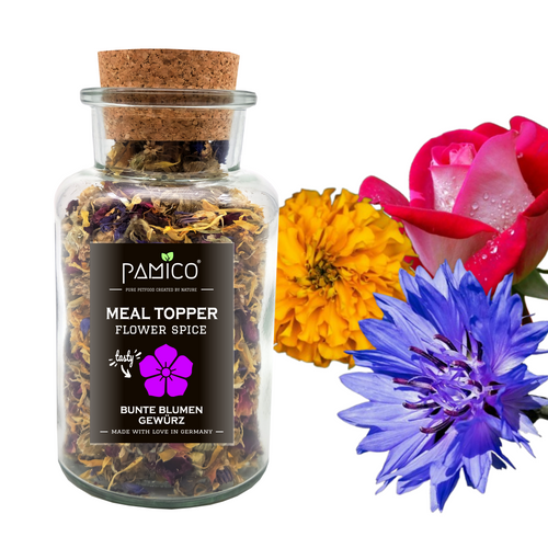 Bunte Blumen Gewürz Meal Topper - natürlicher Blumenmix für Hunde & Nager