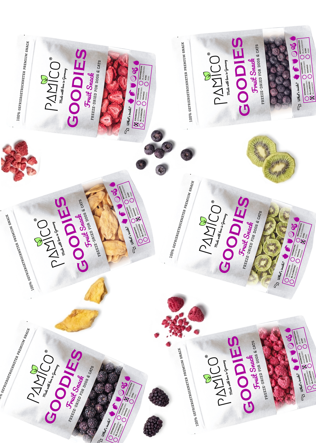 Gefriergetrocknete Brombeeren Goodies für Hunde & Katzen – Vitaminreicher & natürlicher Snack Pamico