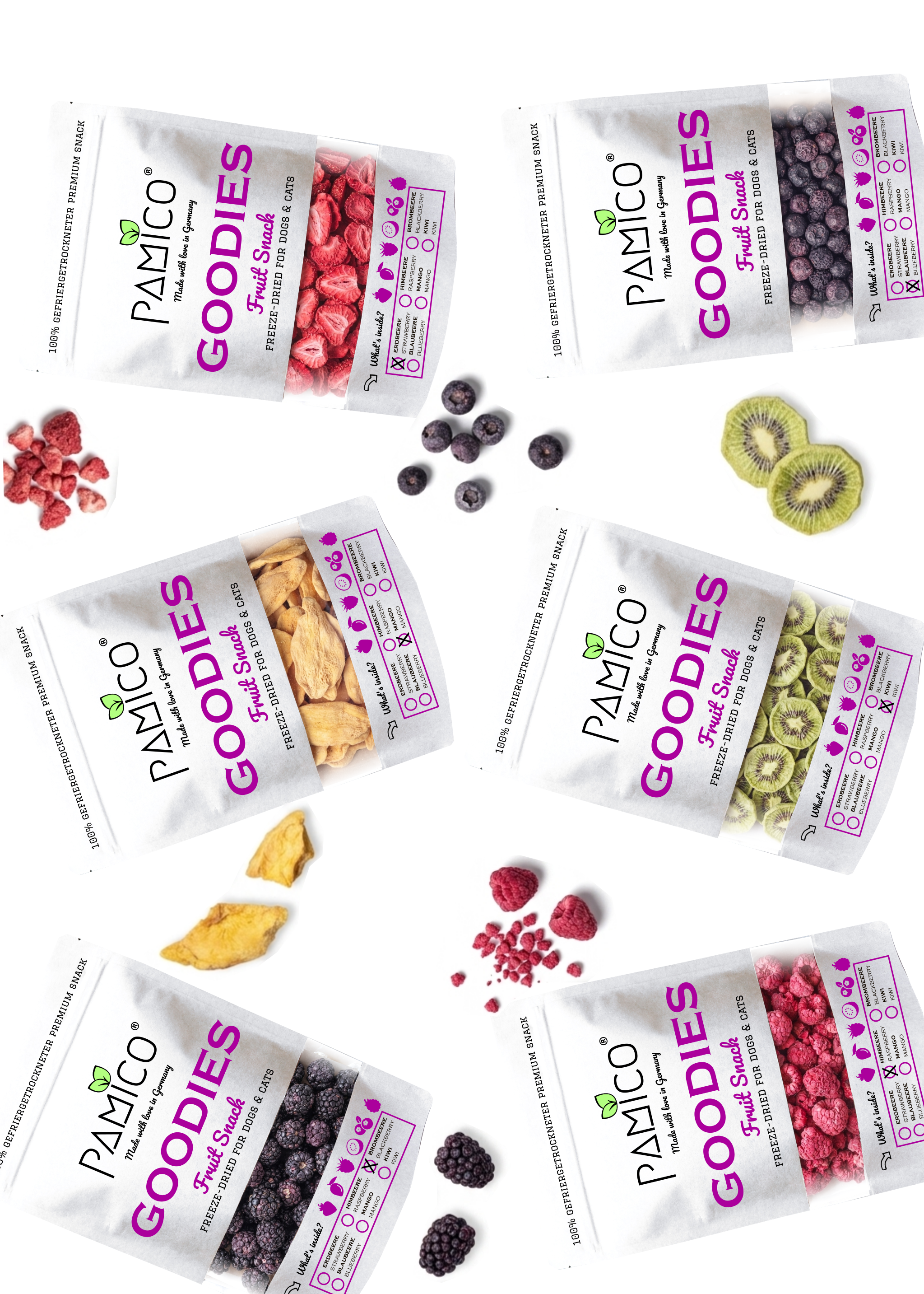 Gefriergetrocknete Brombeeren Goodies für Hunde & Katzen – Vitaminreicher & natürlicher Snack Pamico