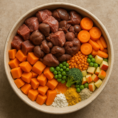 Dog Bowl Lammfleisch mit Süßkartoffel, Linsen und Apfel