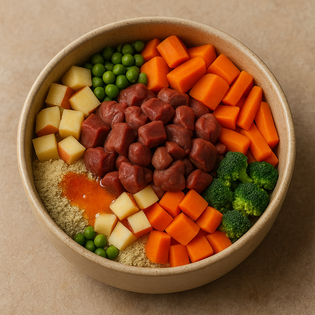 Dog Bowl Rindfleisch mit Karotten, Brokkoli und Apfel