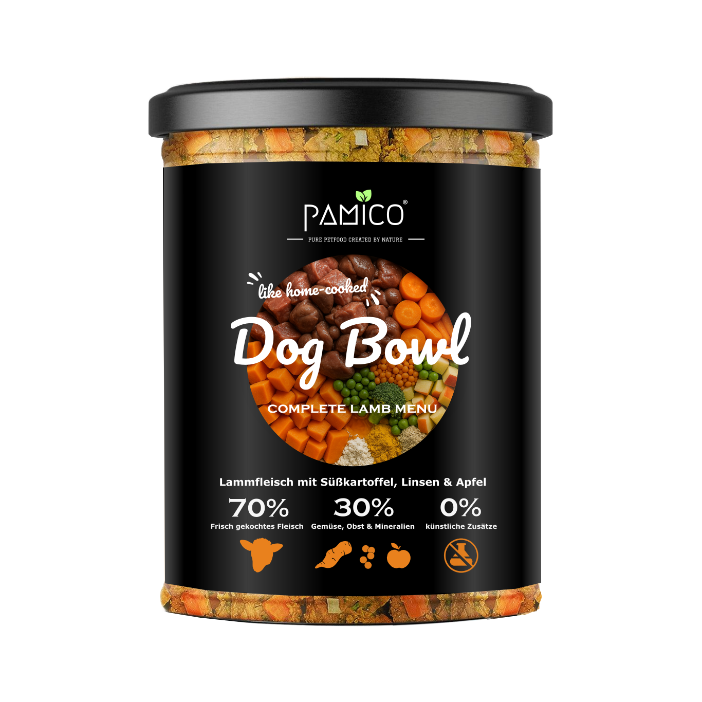 Dog Bowl Lammfleisch mit Süßkartoffel, Linsen und Apfel