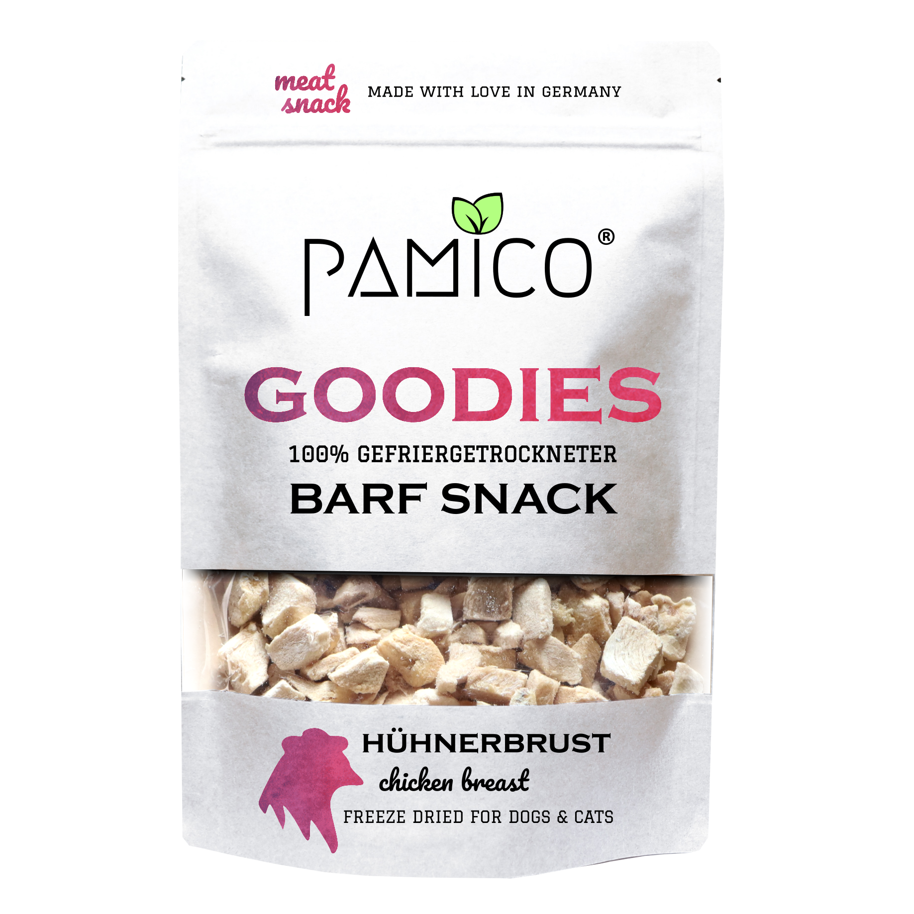 Hühnerbrust gefriergetrocknet - BARF Snack Goodies for dogs & cats - Pamico
