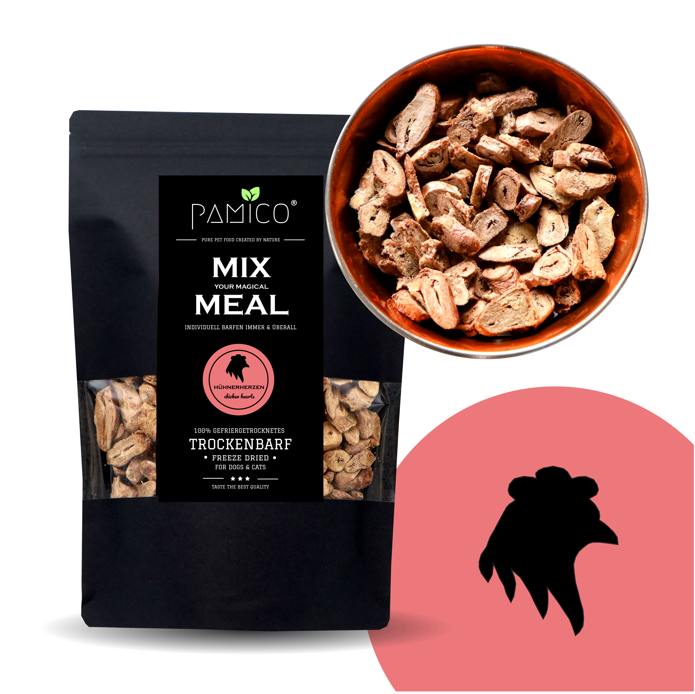 Hühnerherzen gefriergetrocknet - MIX MEAL Trockenbarf - Pamico