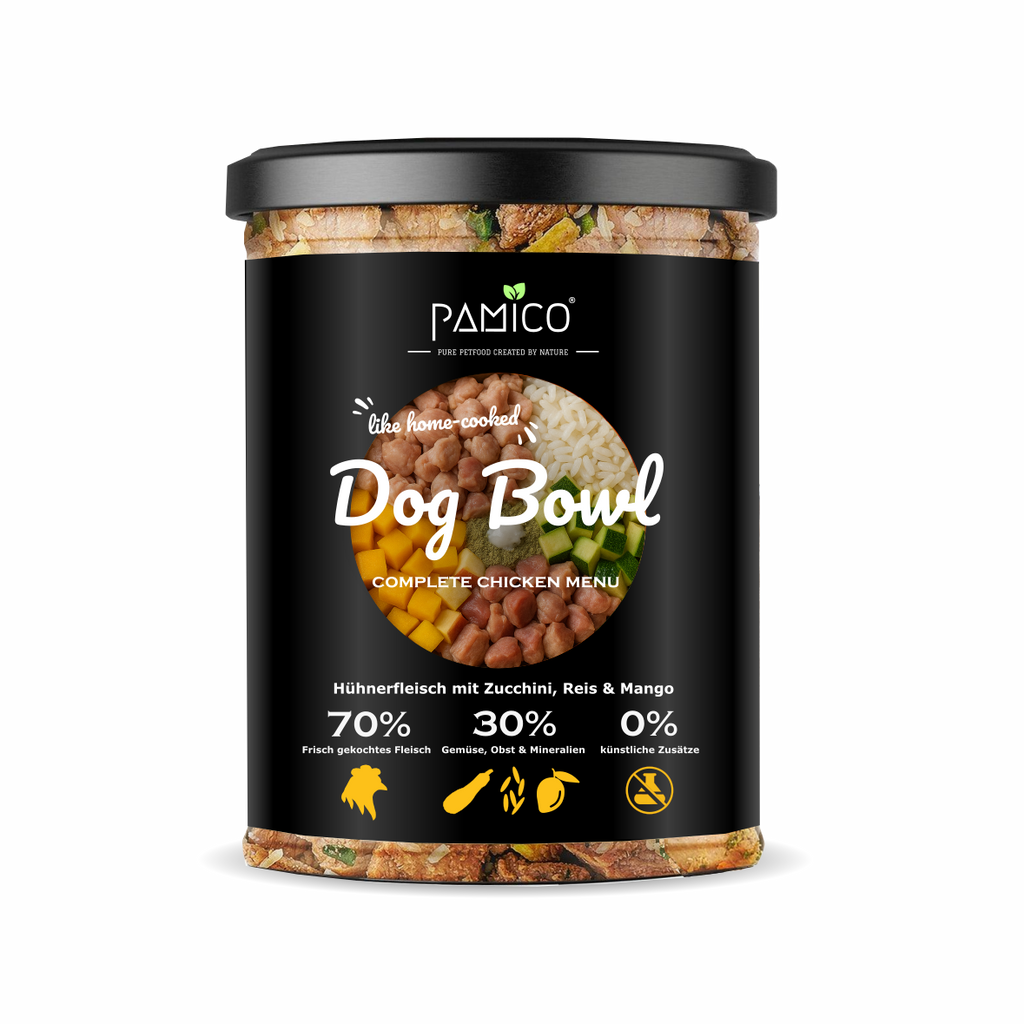 Dog Bowl Hühnerfleisch mit Zucchini, Reis und Mango