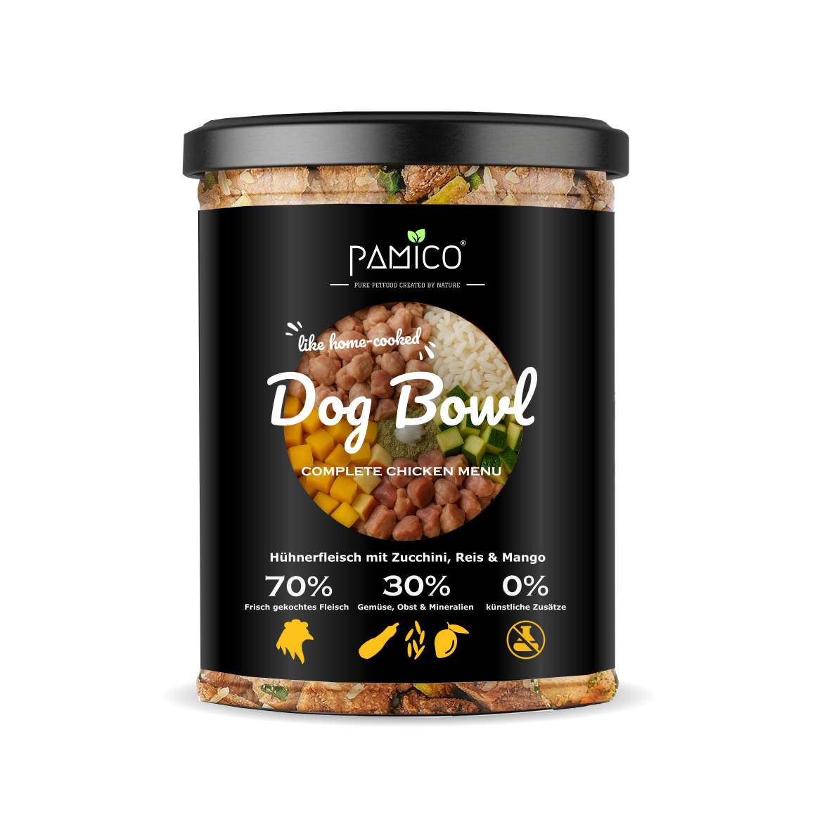 Dog Bowl Hühnerfleisch mit Zucchini, Reis und Mango