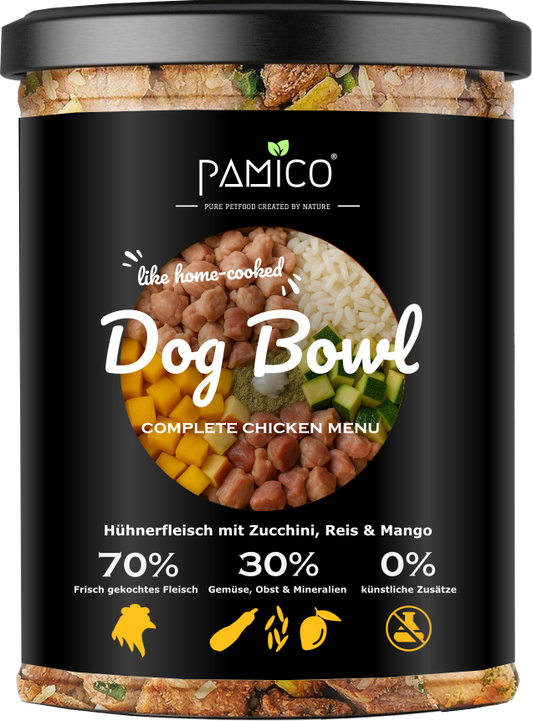Dog Bowl Hühnerfleisch mit Zucchini, Reis und Mango