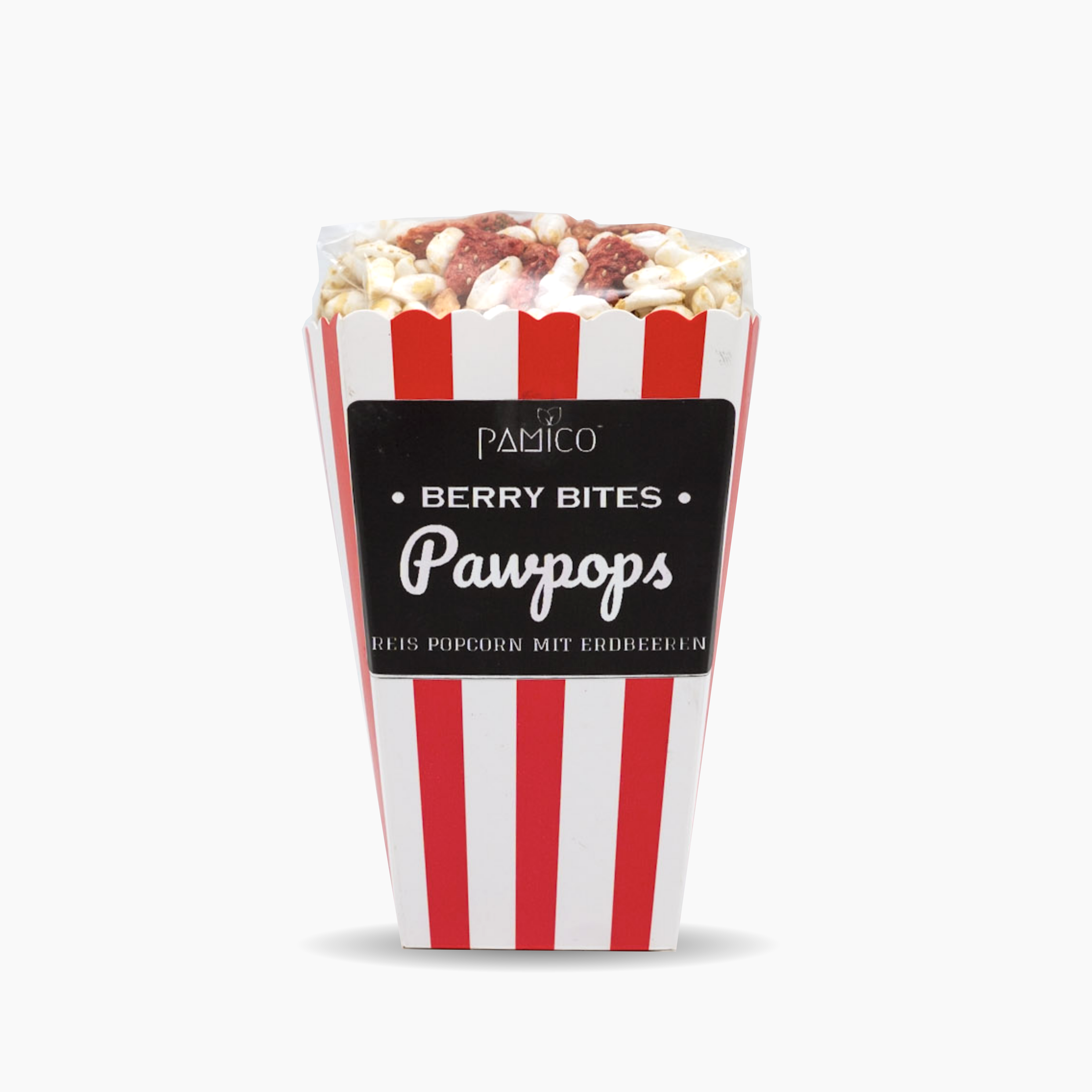 Reispops mit Erdbeere - Hundepopcorn Puffreis Pamico