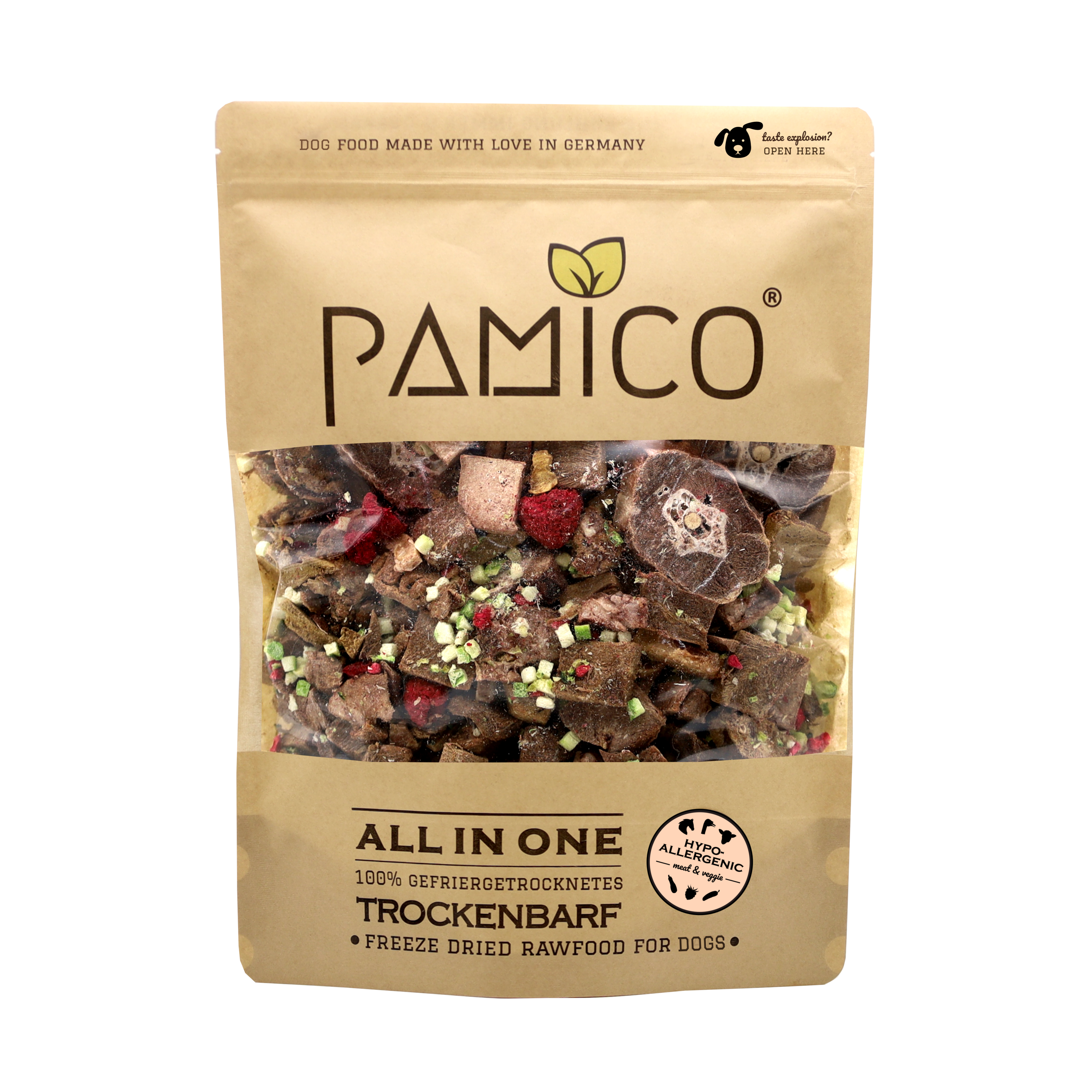 Trockenbarf Menü Hypoallergenic - All in One Mix Fleisch, Gemüse & Obst gefriergetrocknet - BARF für Hunde - Pamico
