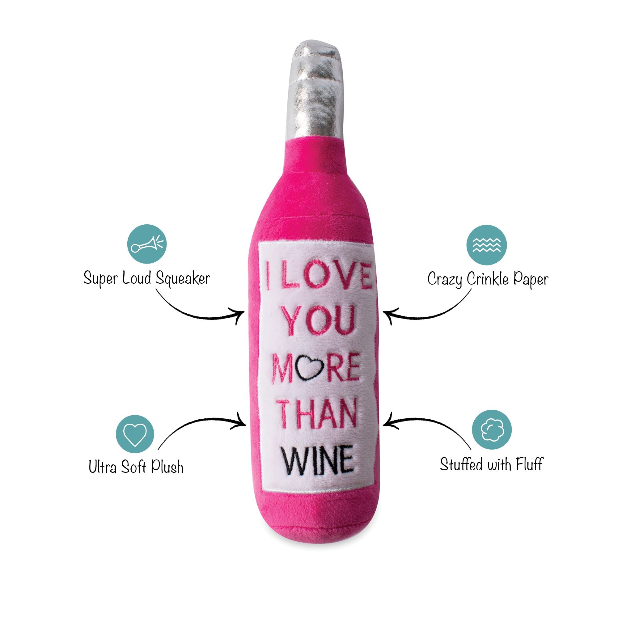 I love u more than wine - Hundespielzeug - Pamico