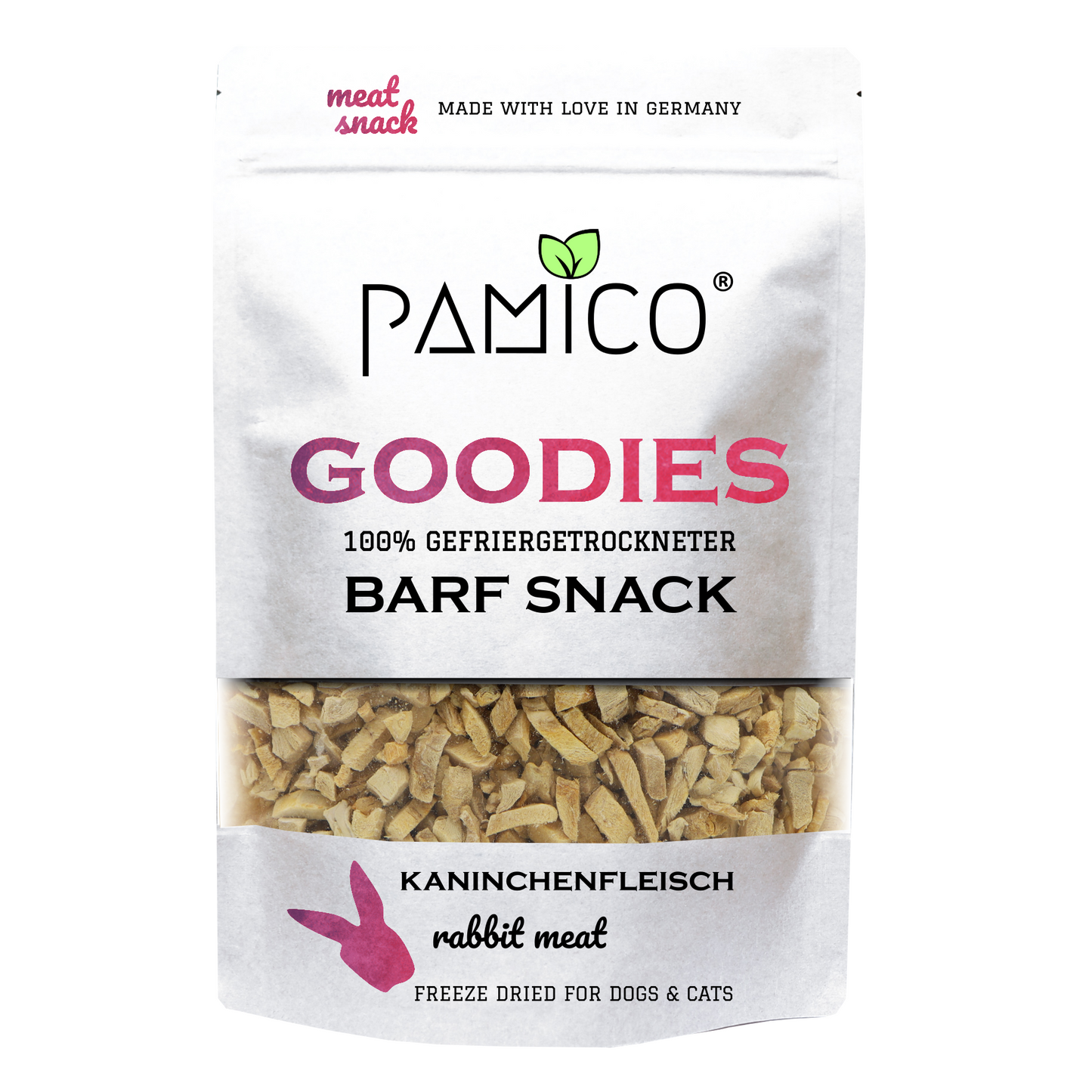 Kaninchenfleisch gefriergetrocknet - BARF Snack Goodies for dogs & cats