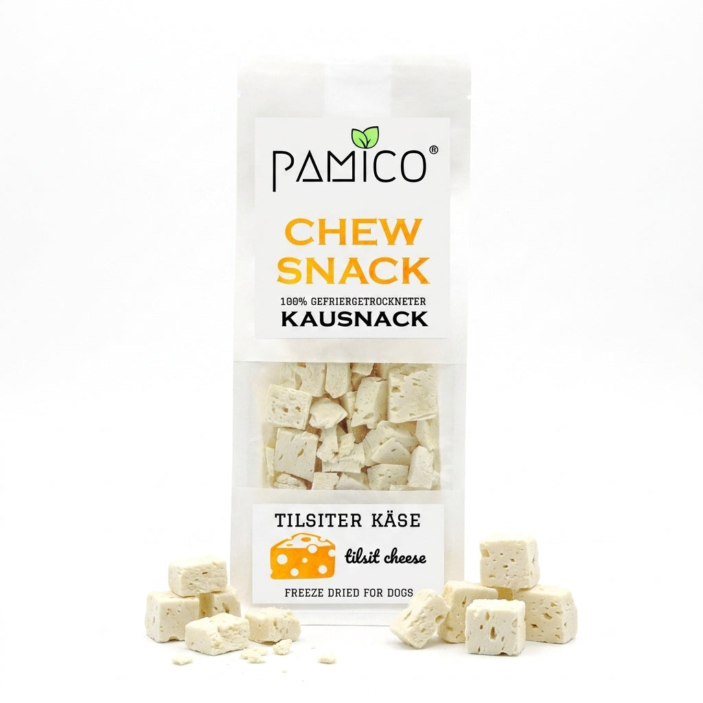 Gefriergetrockneter Käse-Kausnack für Hunde - Tilsiter ohne Salz Pamico