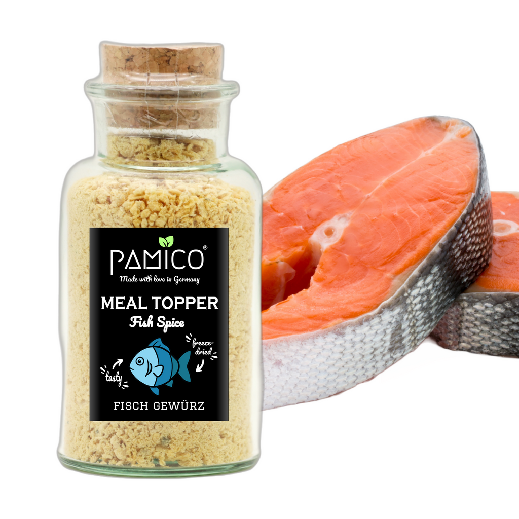 Lachs Gewürz Meal Topper - Omega-3 Fisch Topping für Hunde & Katzen Pamico