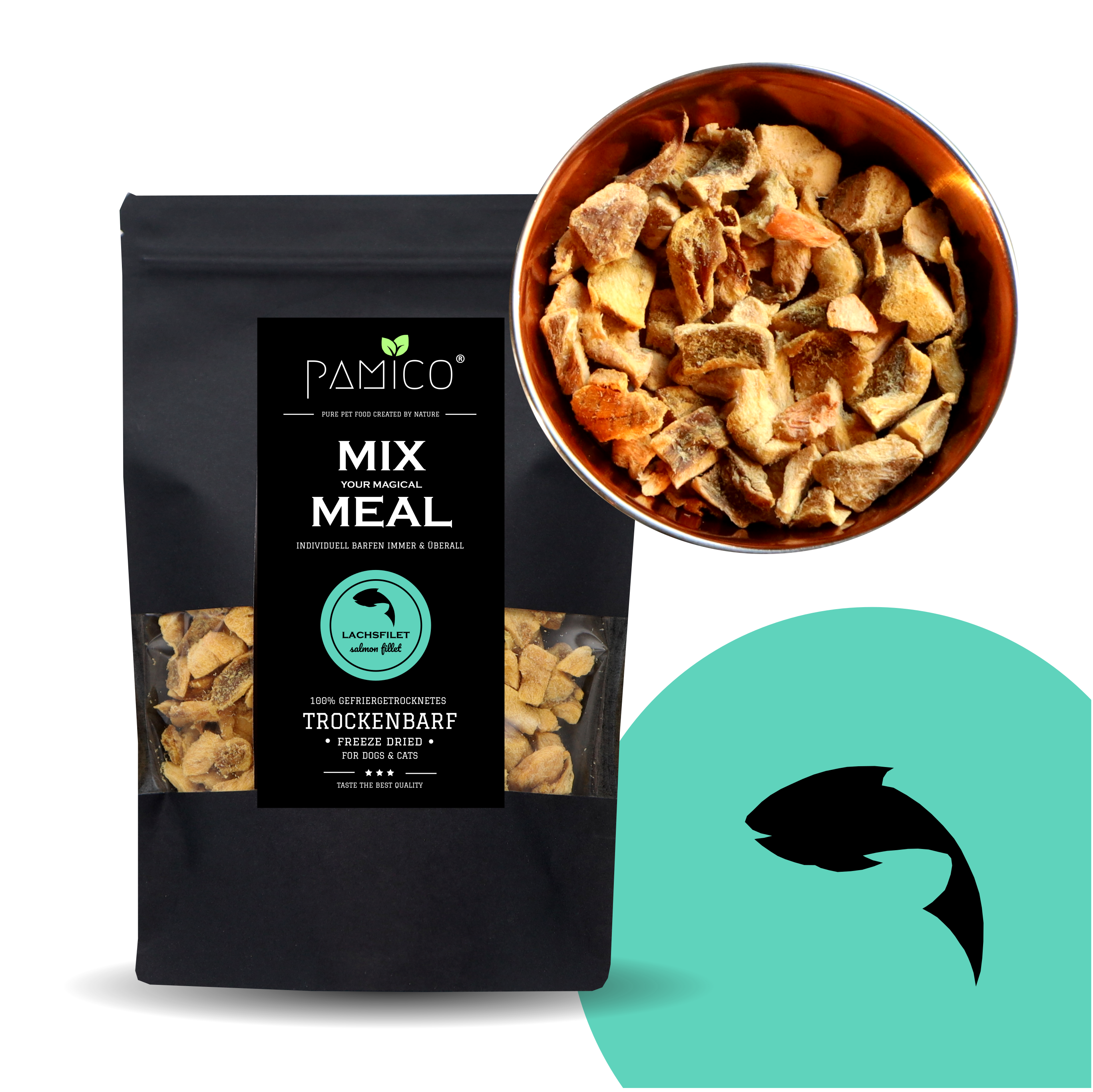 Lachsfilet gefriergetrocknet - MIX MEAL Trockenbarf - Pamico