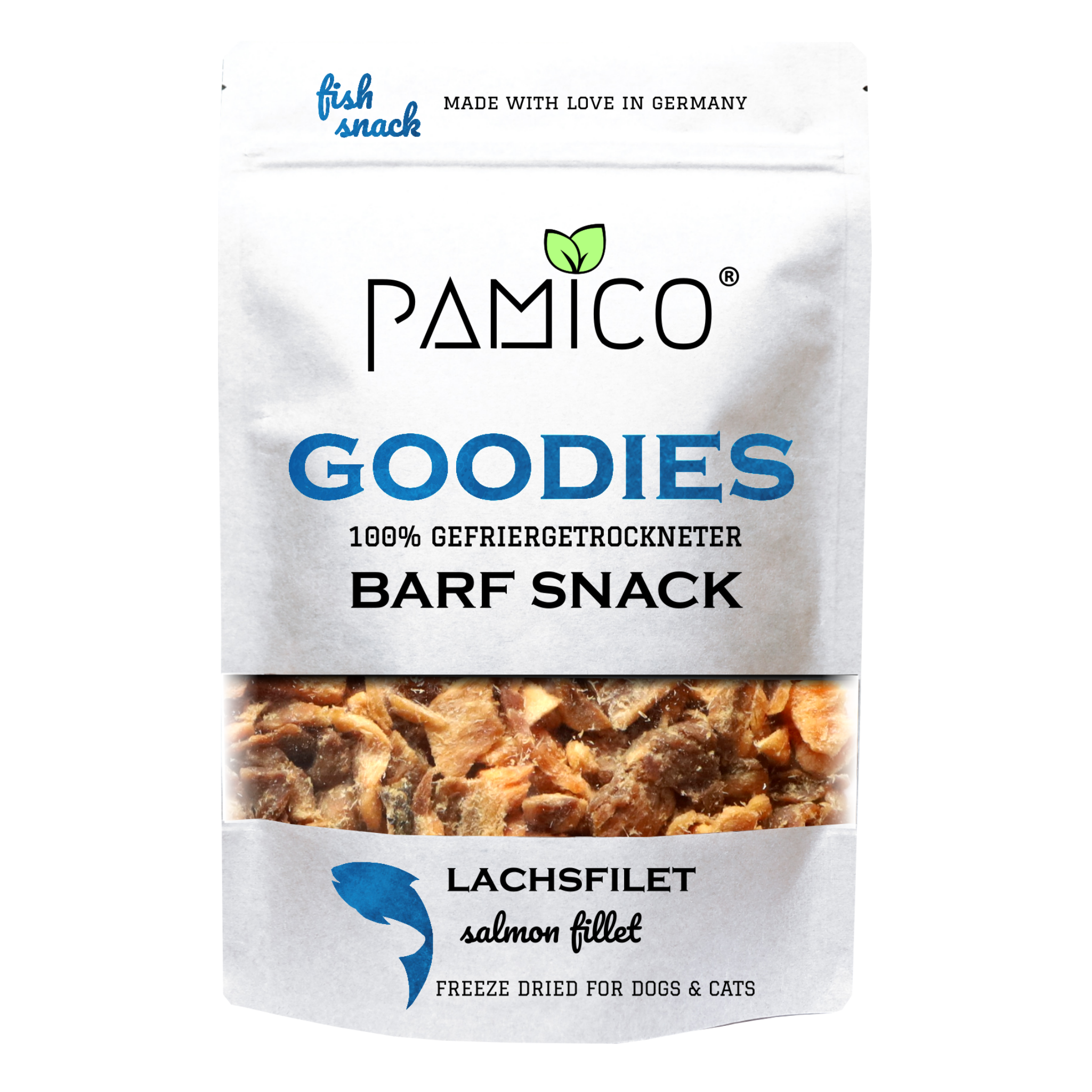 Lachsfilet gefriergetrocknet - BARF Snack Goodies for dogs & cats - Pamico