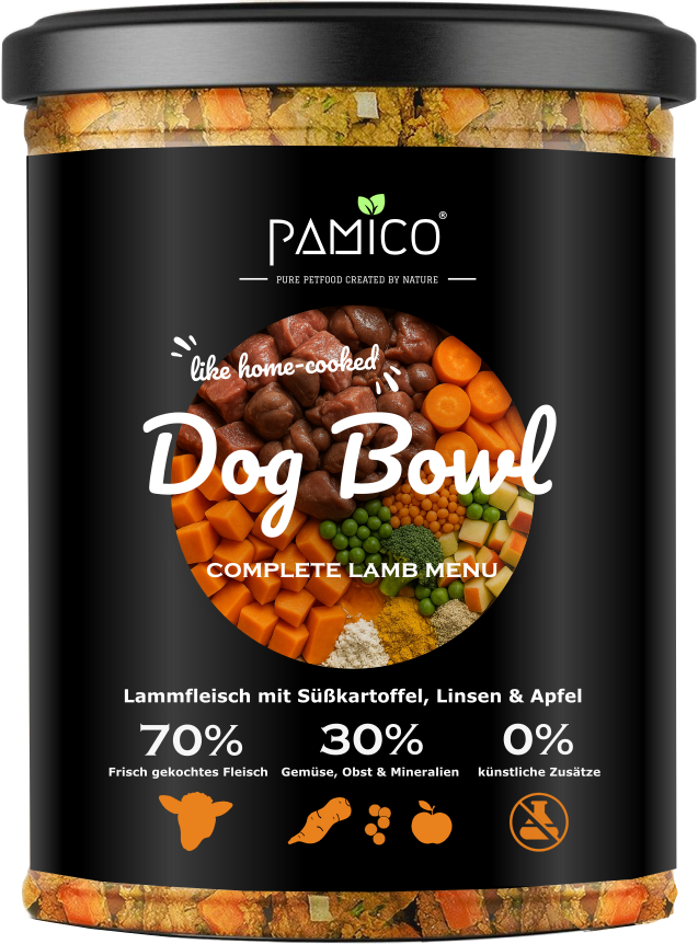 Dog Bowl Lammfleisch mit Süßkartoffel, Linsen und Apfel