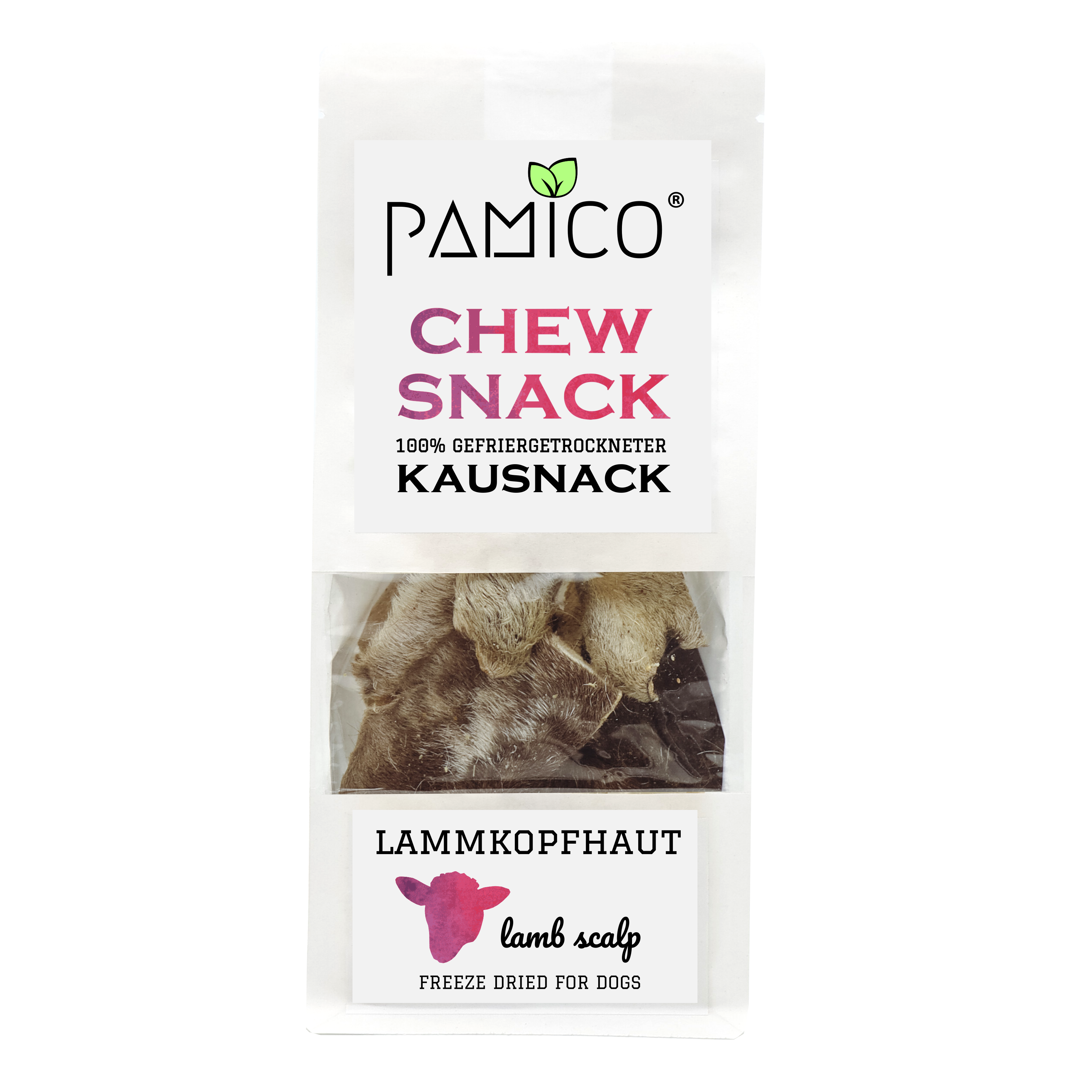 Lammkopfhaut gefriergetrocknet - Chew snack for dogs - Pamico