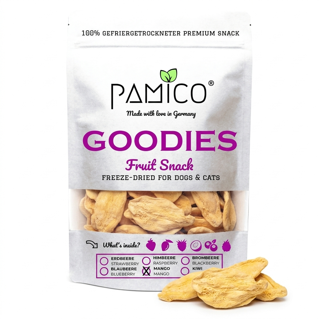 Gefriergetrocknete Mango Goodies für Hunde & Katzen – fruchtiger Snack Pamico