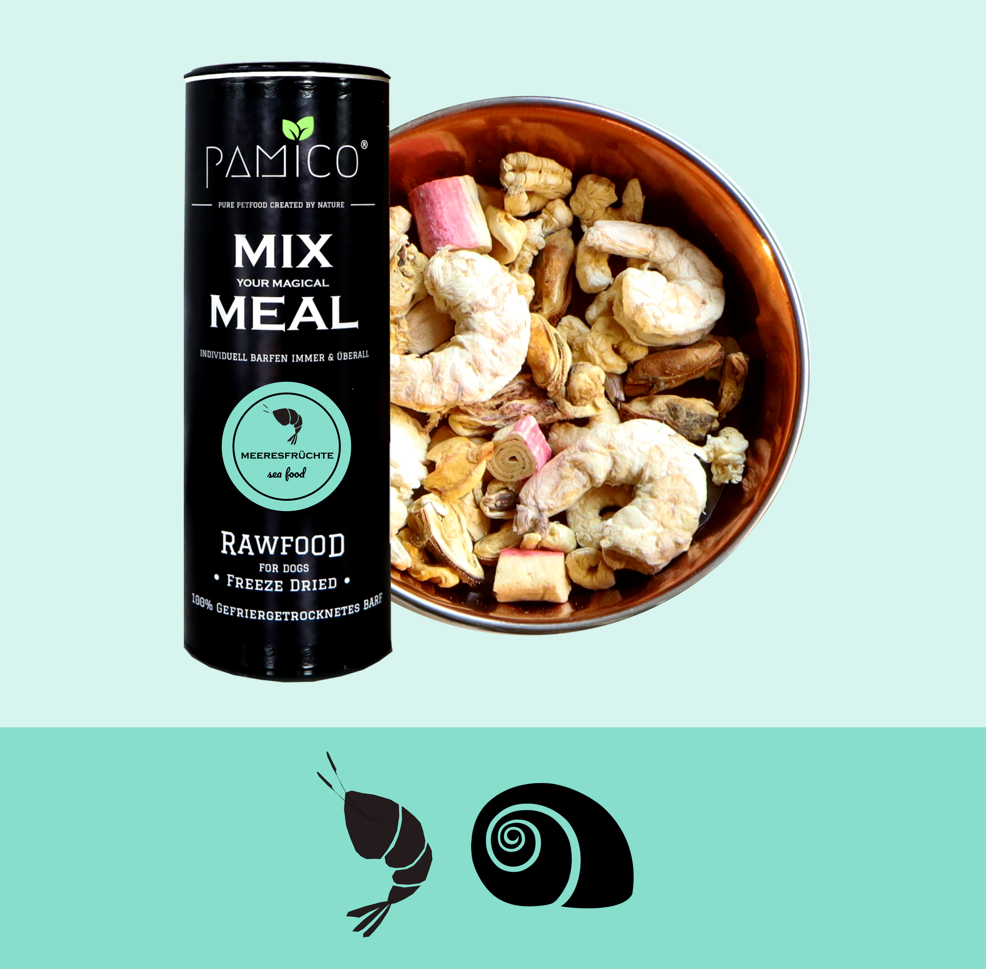 Meeresfrüchte gefriergetrocknet - MIX MEAL Trockenbarf - Pamico