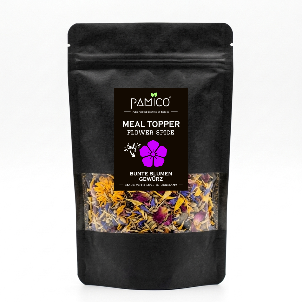 Bunte Blumen Gewürz Meal Topper - natürlicher Blumenmix für Hunde & Nager Pamico