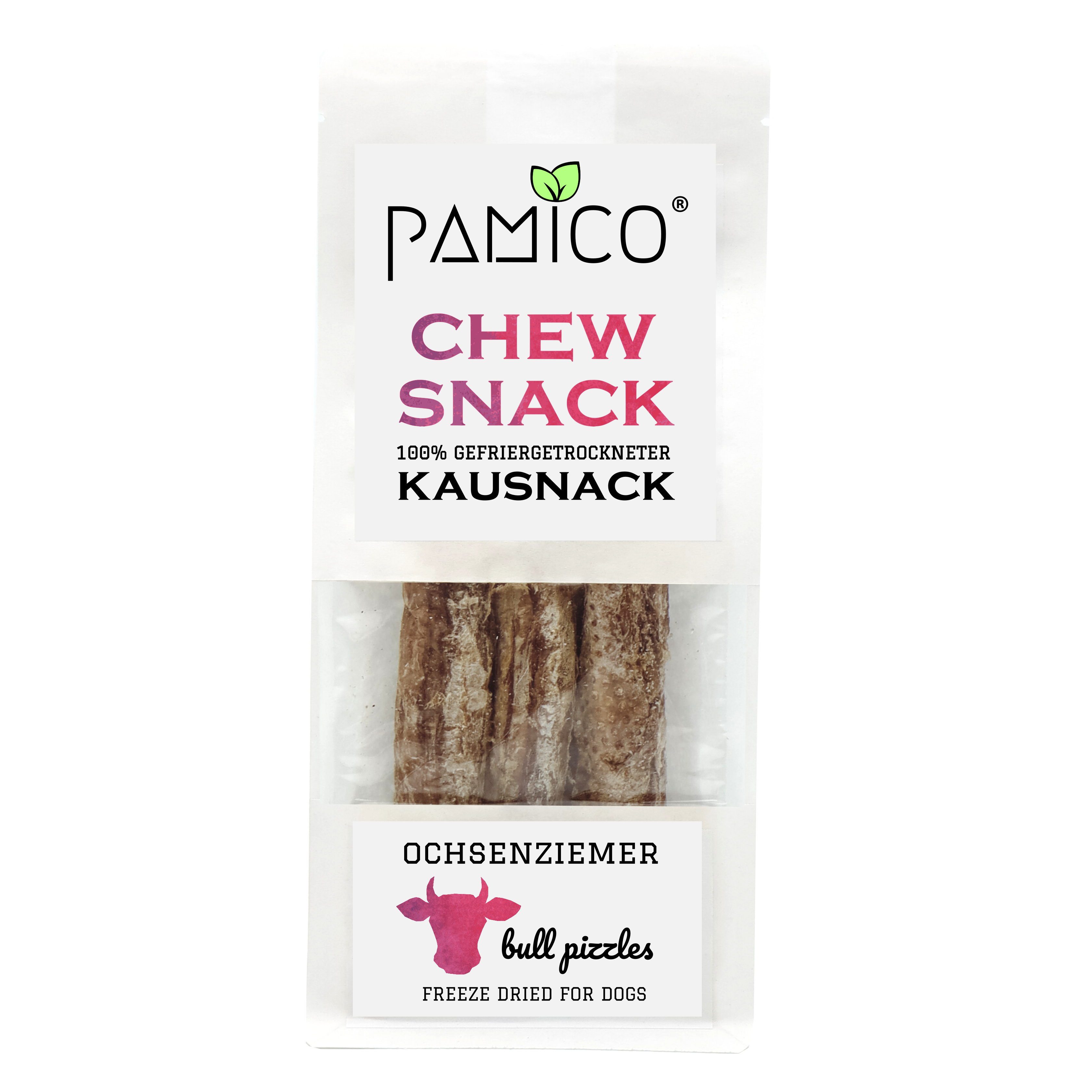 Ochsenziemer gefriergetrocknet | natürlich, geruchsarmer & harter Kauartikel für Hunde - Pamico