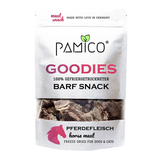 Pferdefleisch gefriergetrocknet - BARF Snack Goodies for dogs & cats