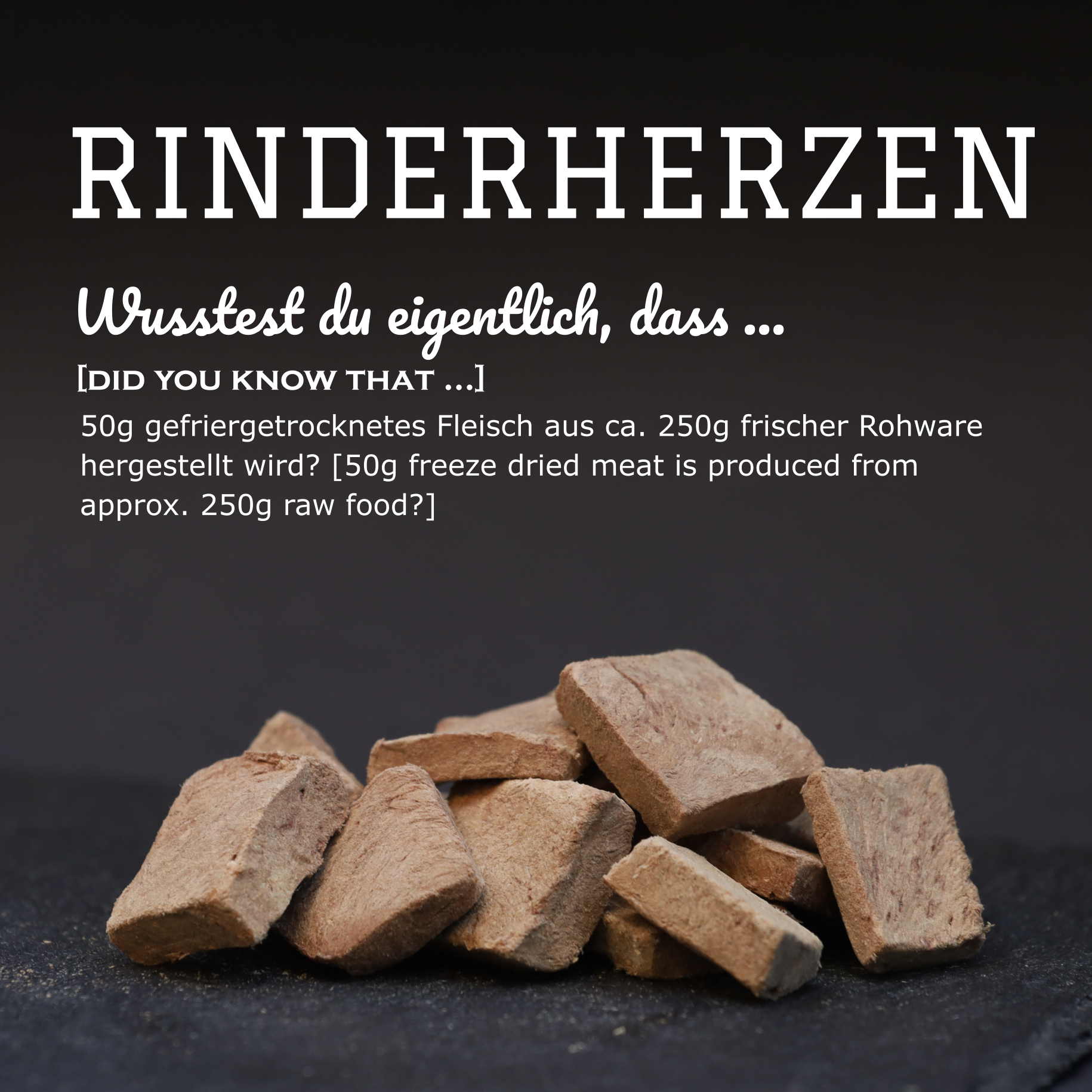 Gefriergetrocknete Rinderherzen Goodies für Hunde & Katzen – natürlicher BARF-Snack mit hochwertigem Protein