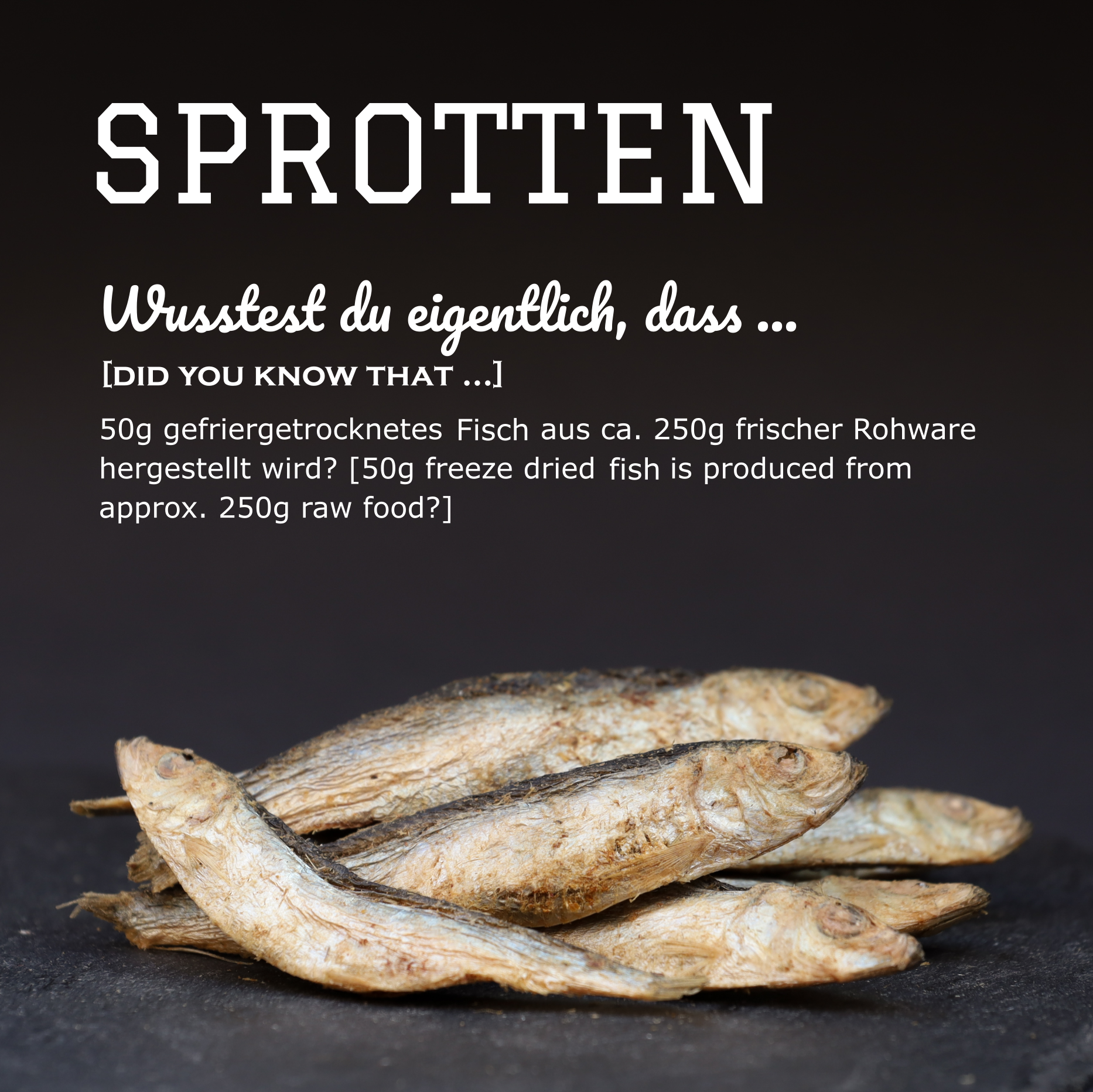 Gefriergetrocknete Sprotten Goodies für Hunde & Katzen – Fisch-Snack mit hochwertigem Eiweiß & Vitamin D
