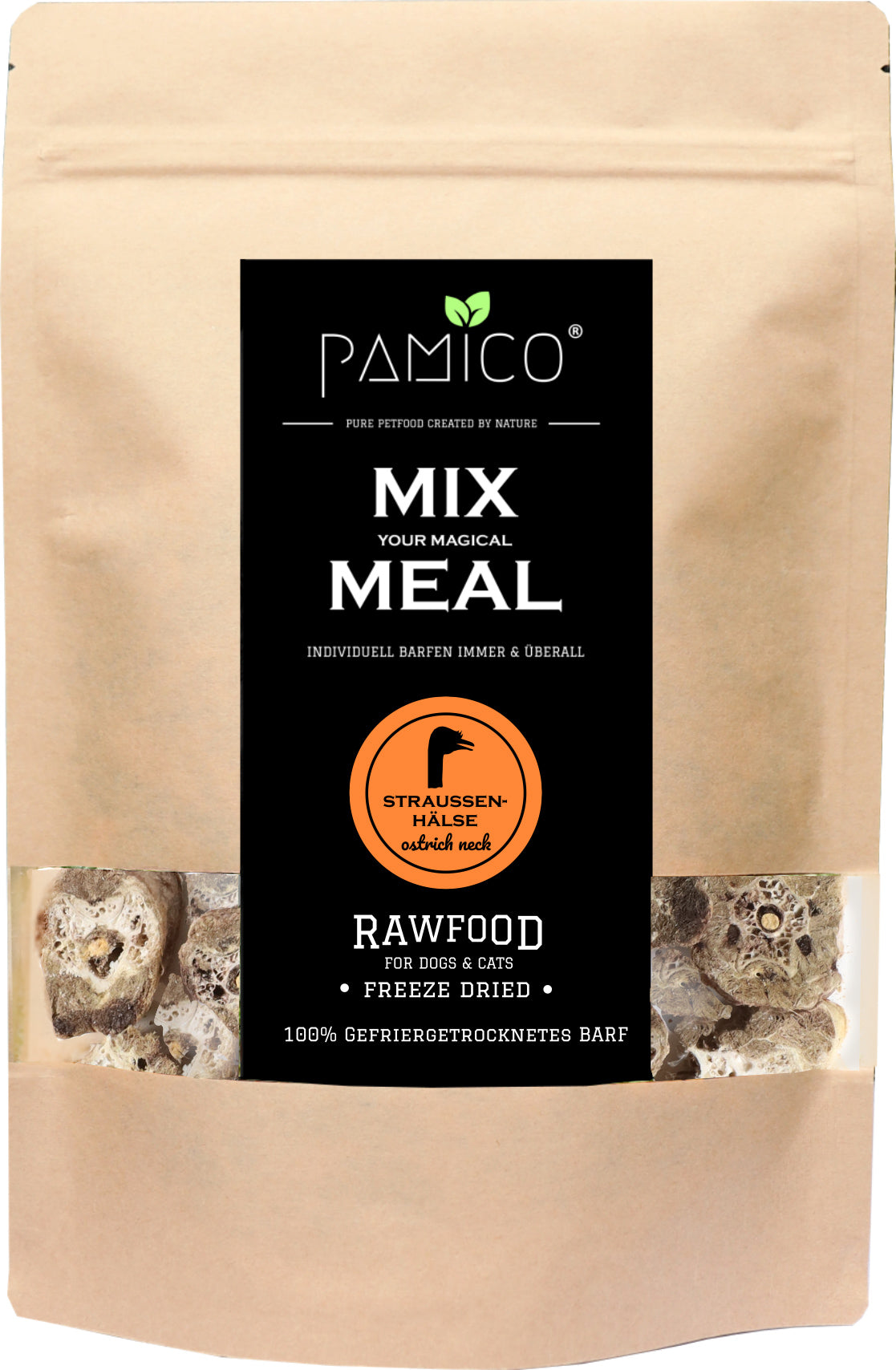 Straußenhälse gefriergetrocknet - MIX MEAL Trockenbarf - Pamico