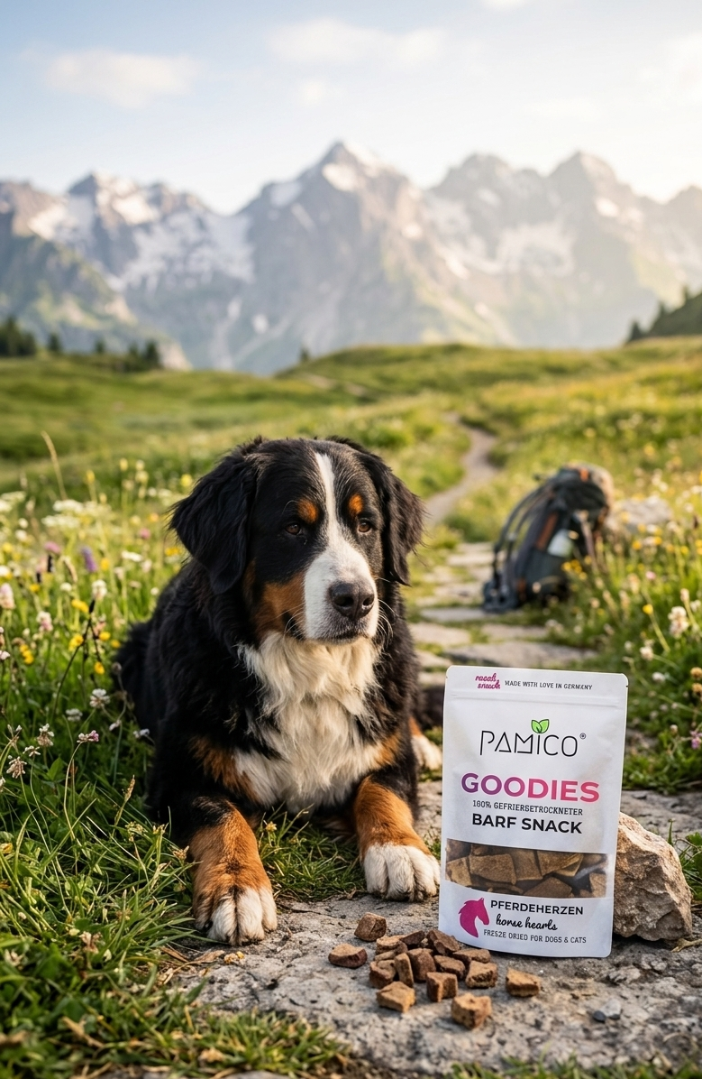 Pferdeherzen gefriergetrocknet - BARF Snacks Goodies für Hunde und Katzen Pamico