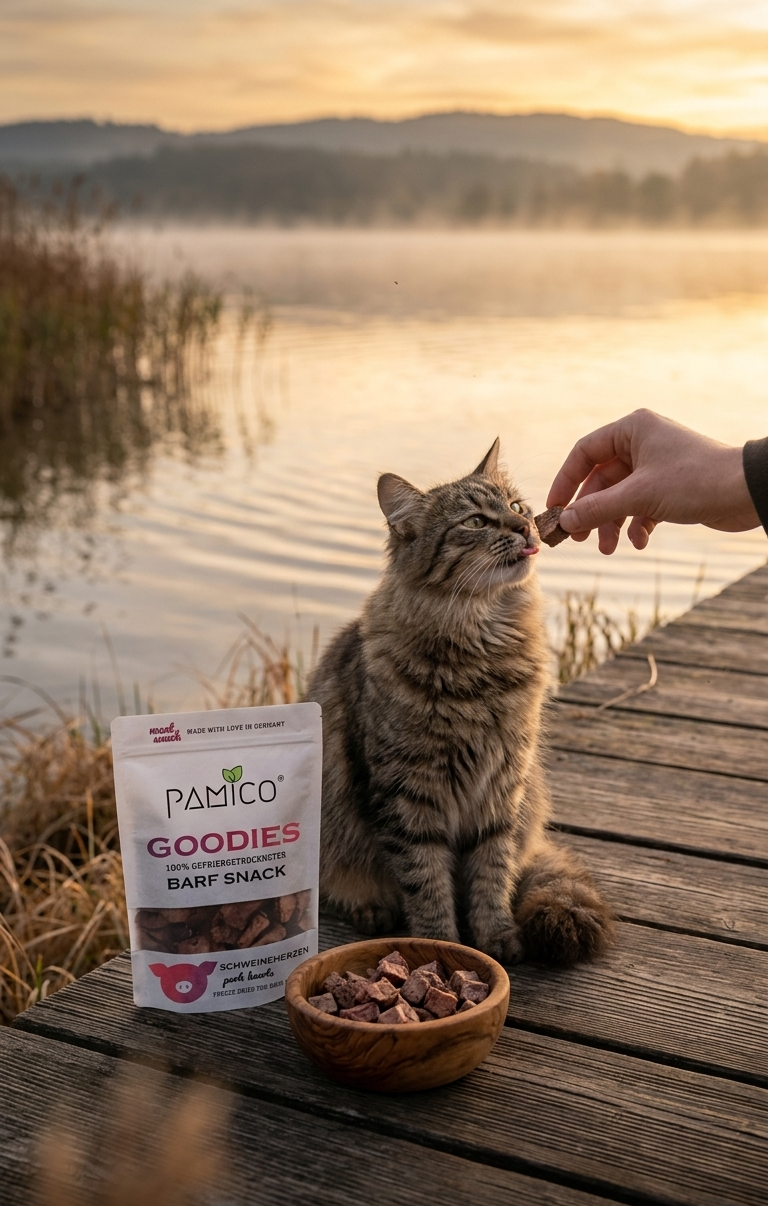 Schweineherzen gefriergetrocknet für Hunde & Katzen - 100 % natürlicher, proteinreicher Snack ohne Zusätze Pamico