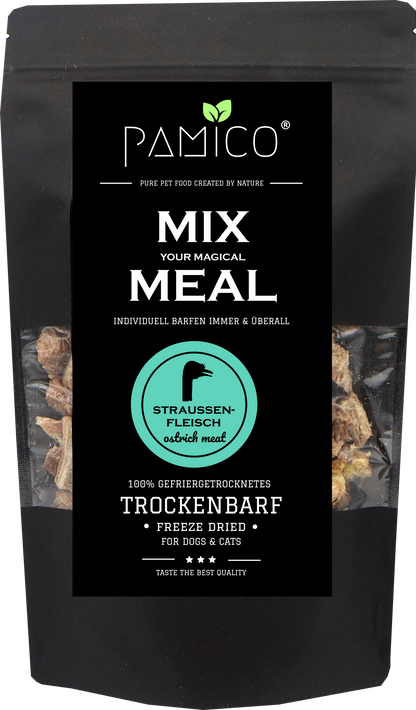 Straußenfleisch gefriergetrocknet - MIX MEAL Trockenbarf