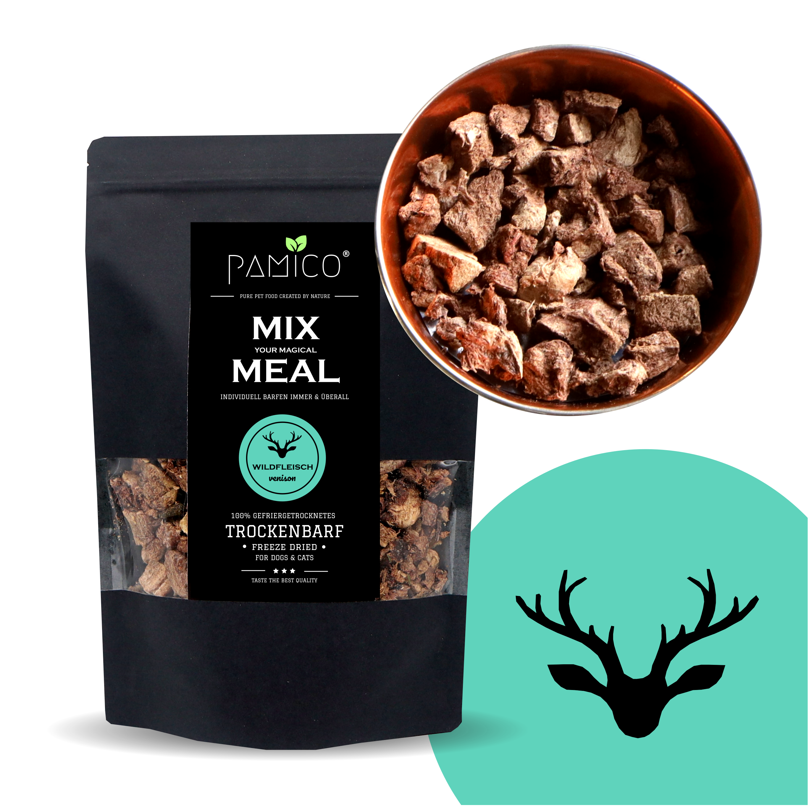 Wildfleisch gefriergetrocknet - MIX MEAL Trockenbarf - Pamico