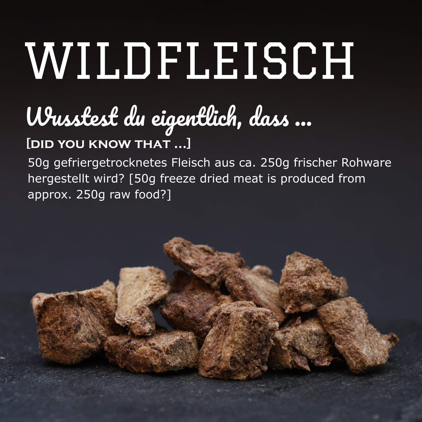 Gefriergetrocknetes Wildfleisch Goodies für Hunde & Katzen – Natürlicher Snack reich an Eisen & Vitamin B