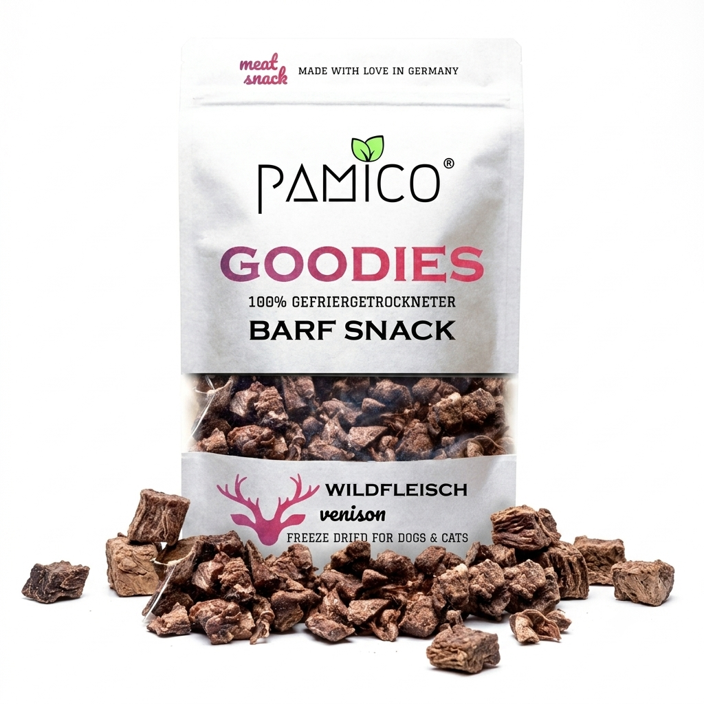Gefriergetrocknetes Wildfleisch Goodies für Hunde & Katzen – Natürlicher Snack reich an Eisen & Vitamin B Pamico