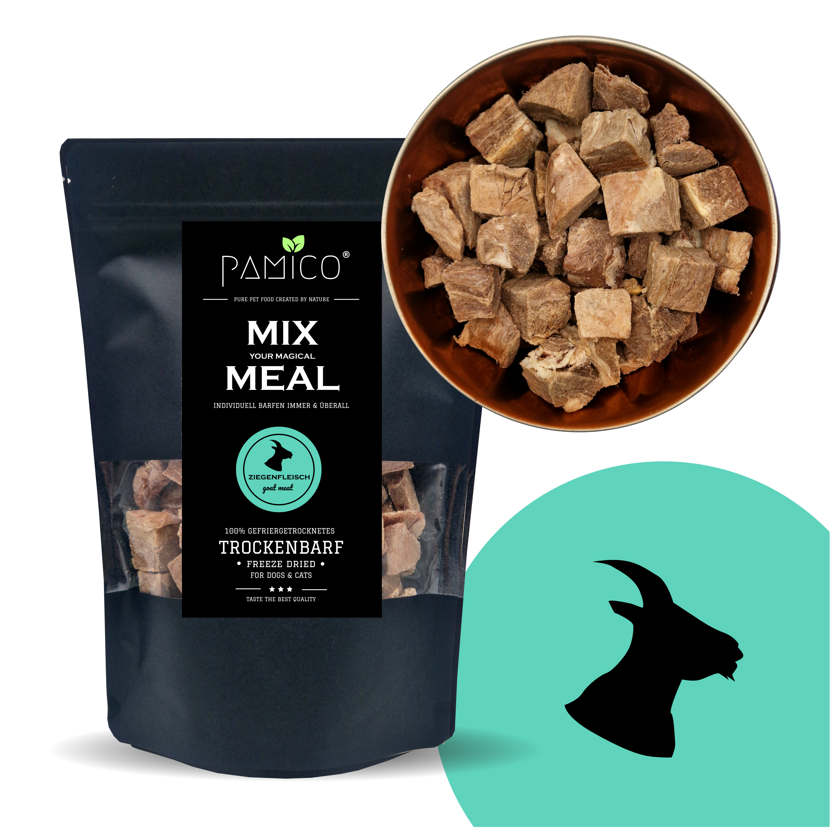 Ziegenfleisch gefriergetrocknet - MIX MEAL Trockenbarf